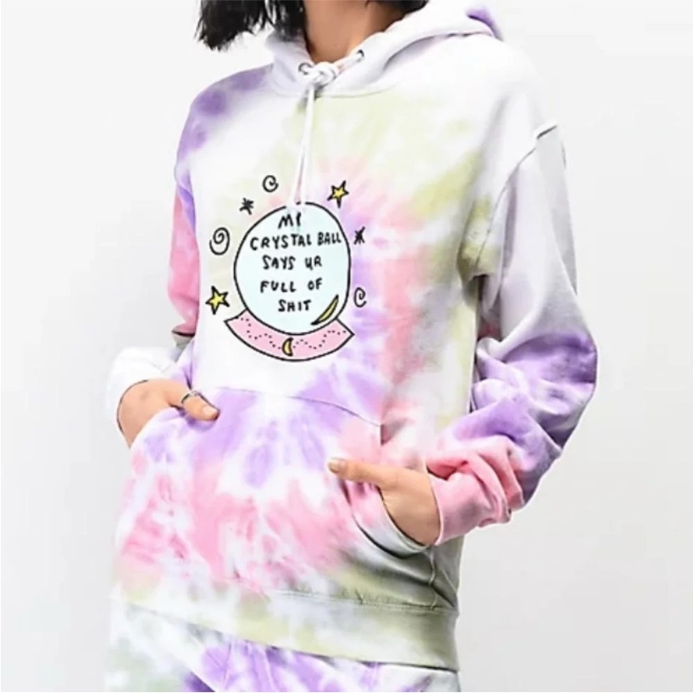 JV by‎ Jac Vanek Crystal Ball Tie Dye Hoodie Says - UR Full of Sh** Women’s Sz M
